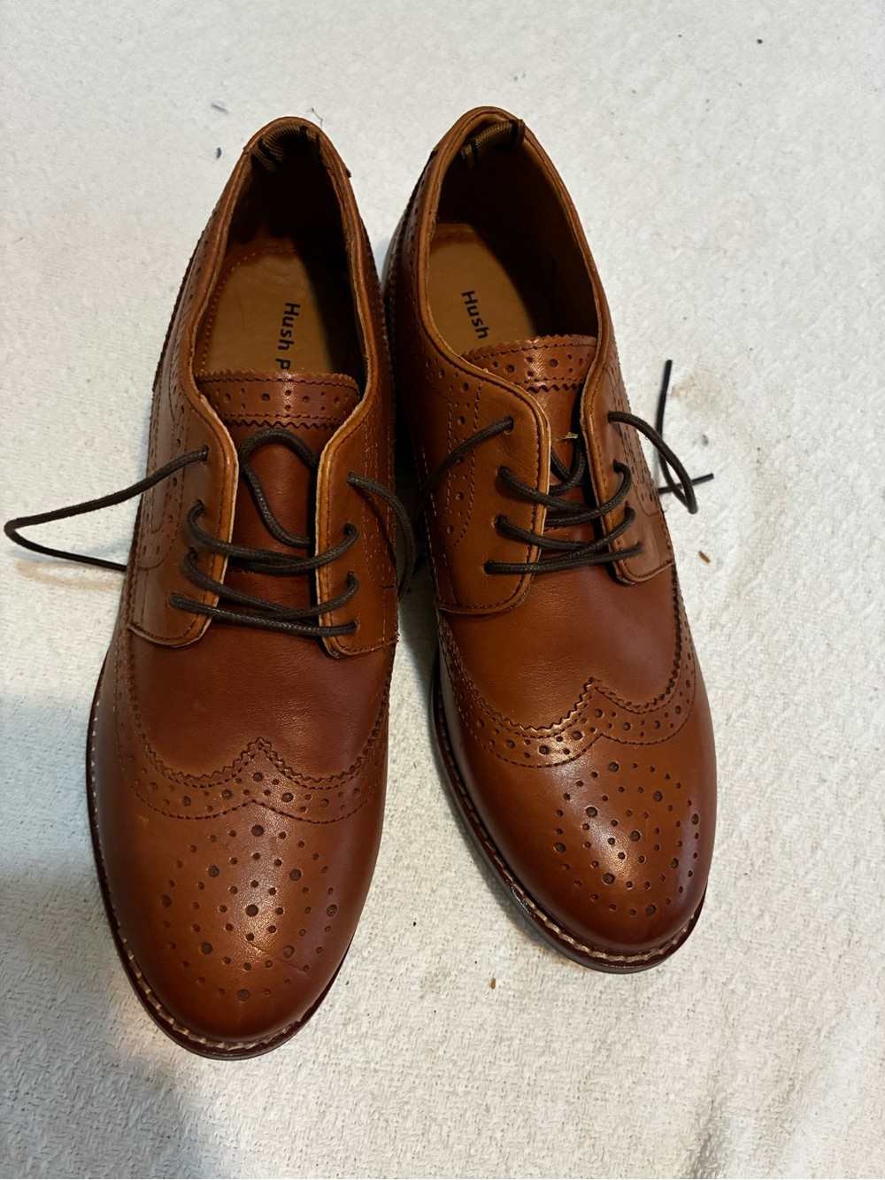 Hush Puppies women Brown Leather Wingtip Oxford Shoes